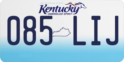 KY license plate 085LIJ