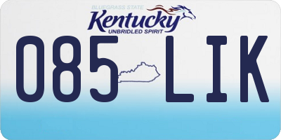 KY license plate 085LIK