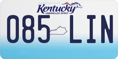 KY license plate 085LIN