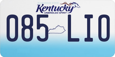 KY license plate 085LIO