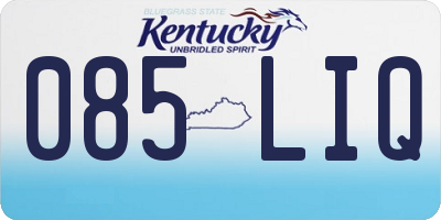 KY license plate 085LIQ