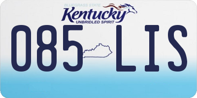 KY license plate 085LIS