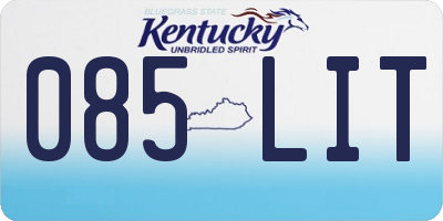 KY license plate 085LIT