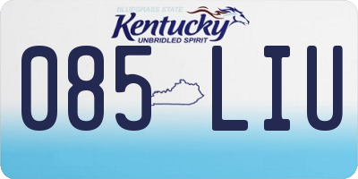 KY license plate 085LIU