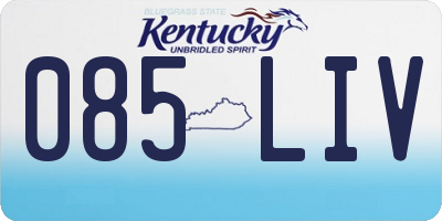 KY license plate 085LIV