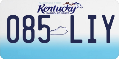 KY license plate 085LIY
