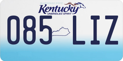 KY license plate 085LIZ