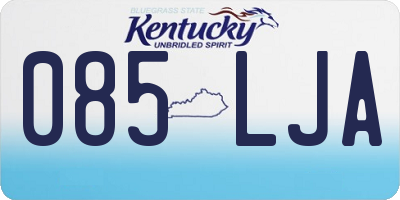 KY license plate 085LJA