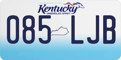 KY license plate 085LJB