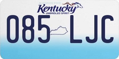 KY license plate 085LJC