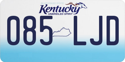 KY license plate 085LJD