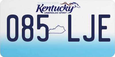 KY license plate 085LJE