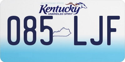 KY license plate 085LJF