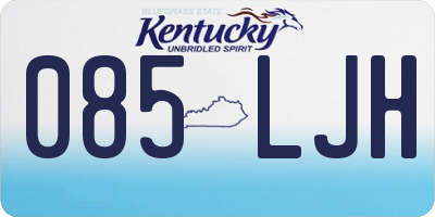 KY license plate 085LJH