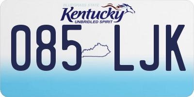 KY license plate 085LJK