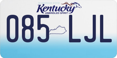 KY license plate 085LJL