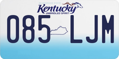 KY license plate 085LJM