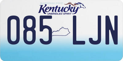 KY license plate 085LJN