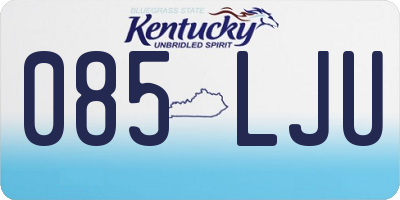 KY license plate 085LJU