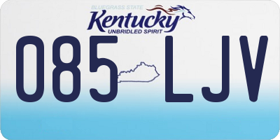 KY license plate 085LJV