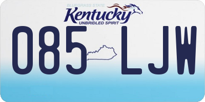 KY license plate 085LJW