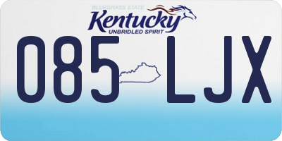 KY license plate 085LJX