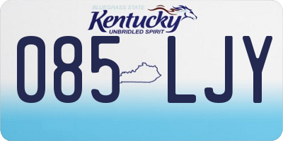 KY license plate 085LJY