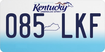 KY license plate 085LKF