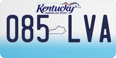 KY license plate 085LVA