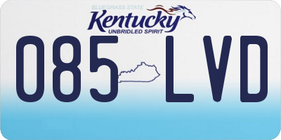 KY license plate 085LVD