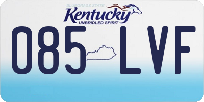 KY license plate 085LVF