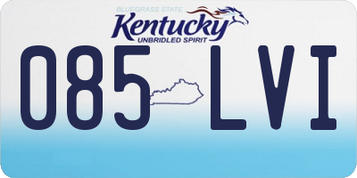 KY license plate 085LVI