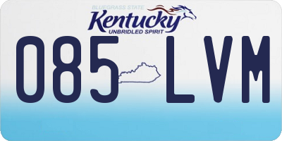 KY license plate 085LVM