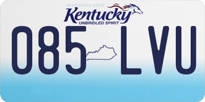 KY license plate 085LVU