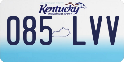 KY license plate 085LVV