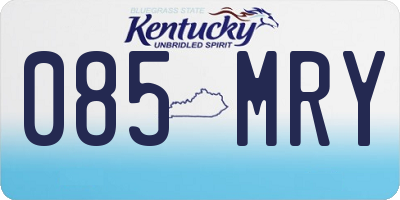 KY license plate 085MRY