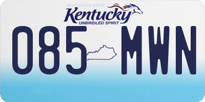KY license plate 085MWN