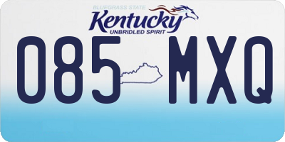KY license plate 085MXQ