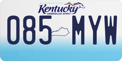 KY license plate 085MYW