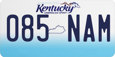 KY license plate 085NAM