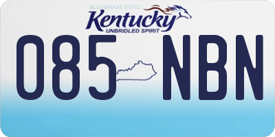 KY license plate 085NBN