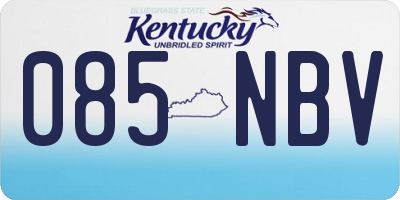 KY license plate 085NBV