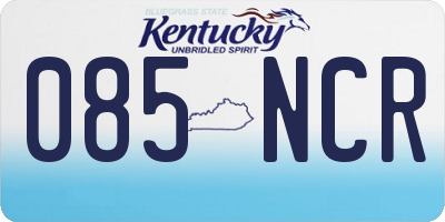KY license plate 085NCR