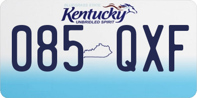 KY license plate 085QXF