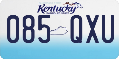 KY license plate 085QXU