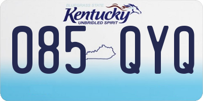 KY license plate 085QYQ