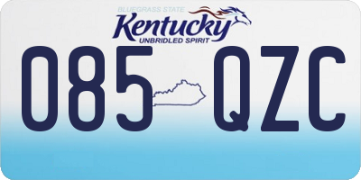KY license plate 085QZC