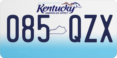 KY license plate 085QZX