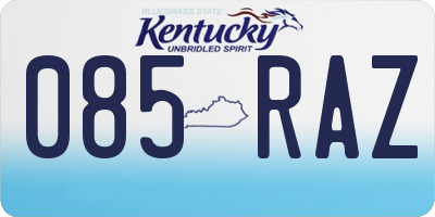 KY license plate 085RAZ