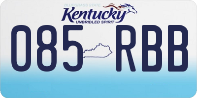KY license plate 085RBB